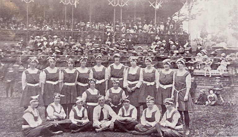 The Lucas Girls' and Melbourne Khaki Girls' Football Teams
